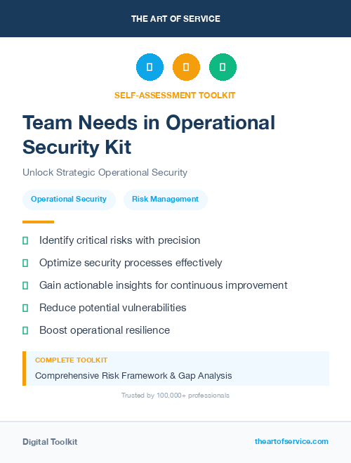 Team Needs in Operational Security Kit