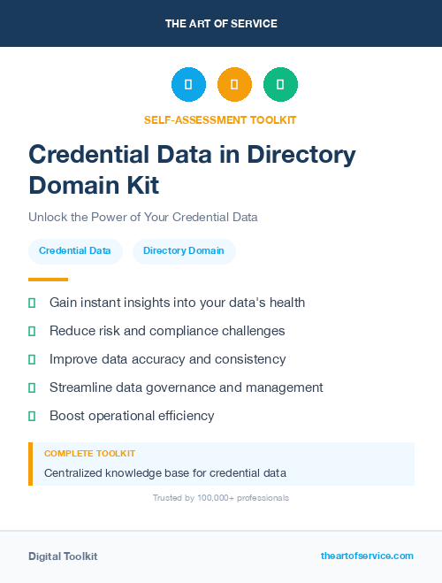 Credential Data in Directory Domain Kit