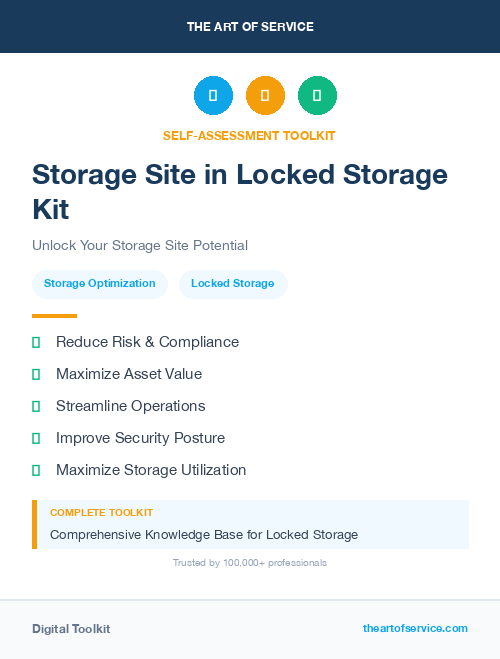 Storage Site in Locked Storage Kit