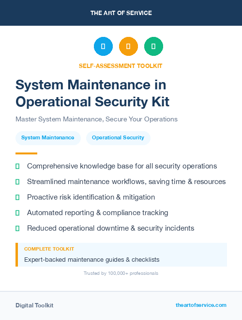 System Maintenance in Operational Security Kit