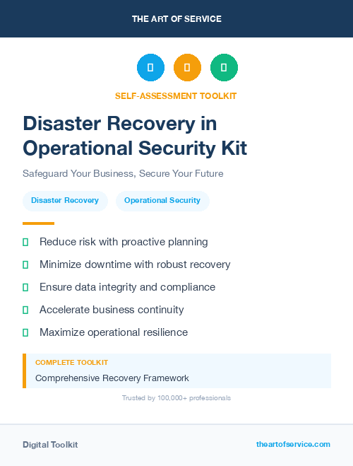 Disaster Recovery in Operational Security Kit
