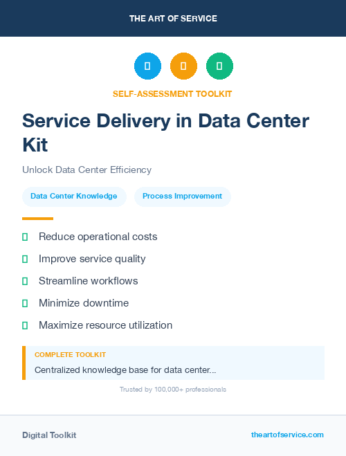 Service Delivery in Data Center Kit