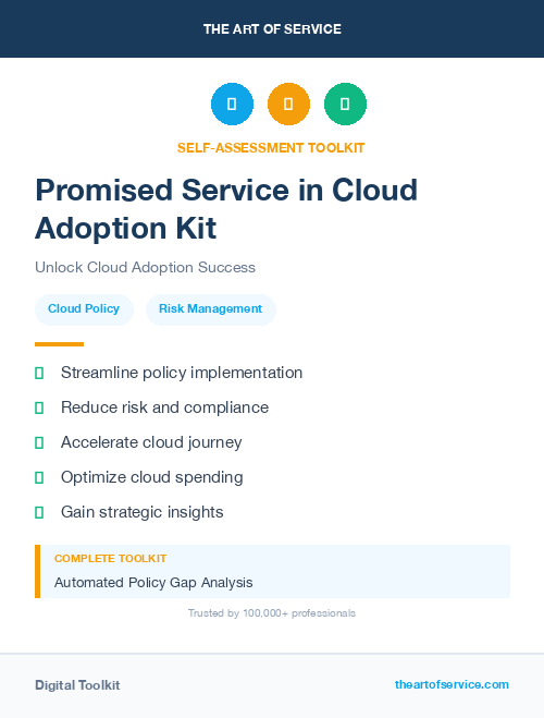 Promised Service in Cloud Adoption Kit
