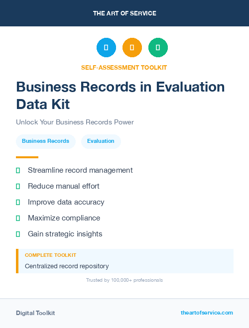 Business Records in Evaluation Data Kit
