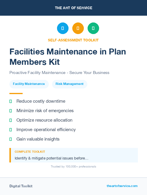 Facilities Maintenance in Plan Members Kit