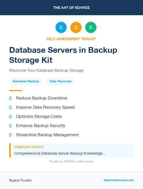 Database Servers in Backup Storage Kit