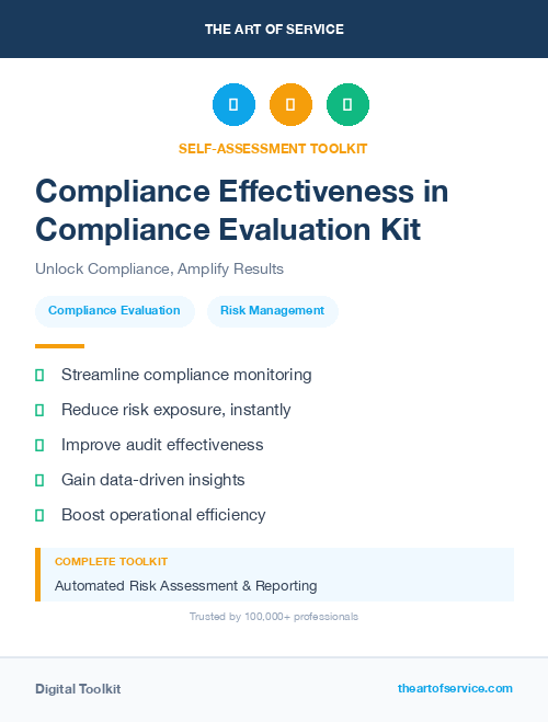 Compliance Effectiveness in Compliance Evaluation Kit