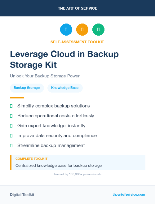 Leverage Cloud in Backup Storage Kit