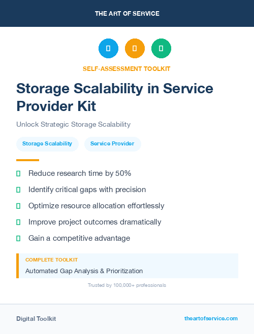 Storage Scalability in Service Provider Kit