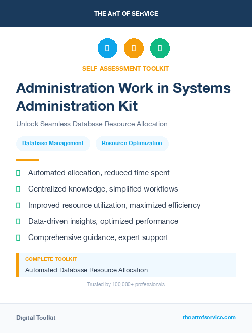 Administration Work in Systems Administration Kit