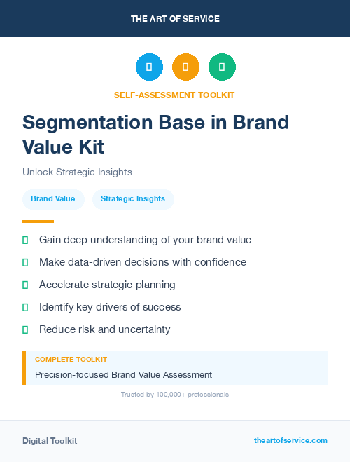Segmentation Base in Brand Value Kit