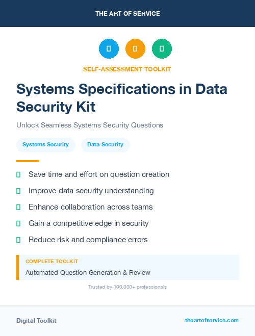 Systems Specifications in Data Security Kit