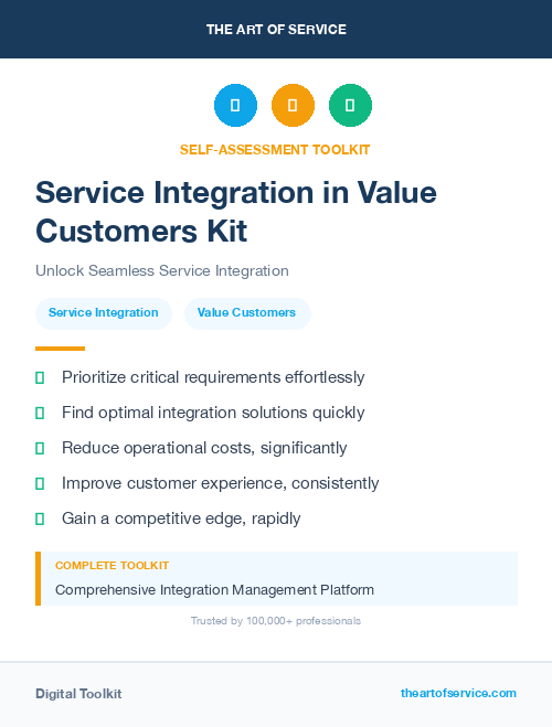 Service Integration in Value Customers Kit