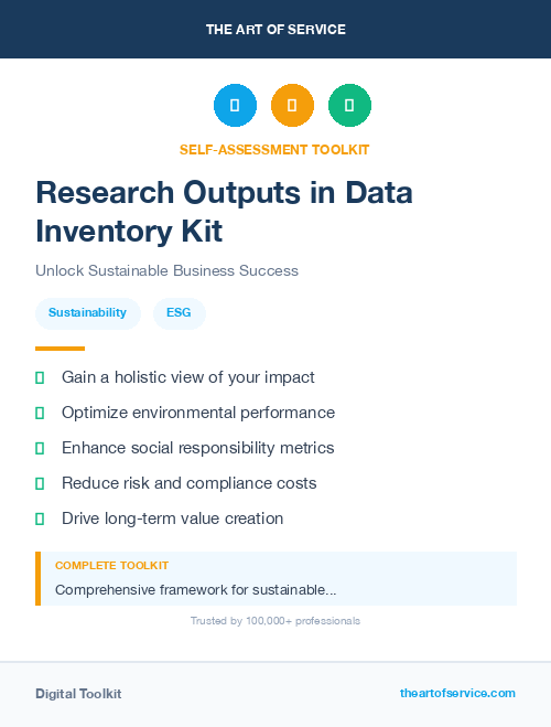 Research Outputs in Data Inventory Kit