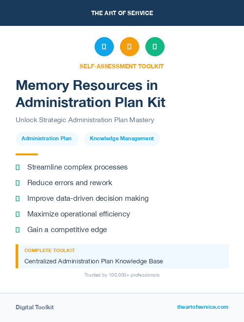 Memory Resources in Administration Plan Kit