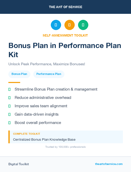 Bonus Plan in Performance Plan Kit