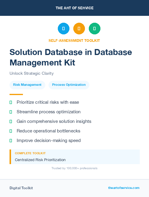 Solution Database in Database Management Kit