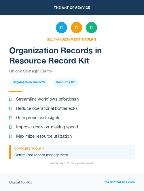 Organization Records in Resource Record Kit
