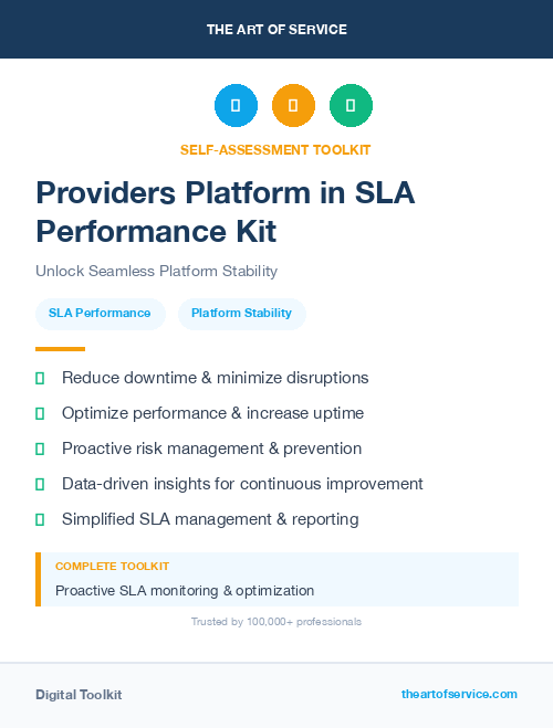 Providers Platform in SLA Performance Kit