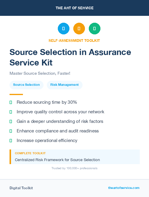 Source Selection in Assurance Service Kit