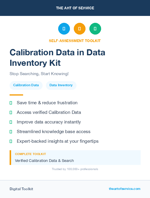 Calibration Data in Data Inventory Kit