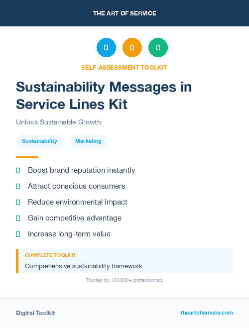 Sustainability Messages in Service Lines Kit