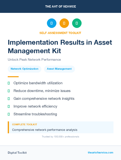 Implementation Results in Asset Management Kit