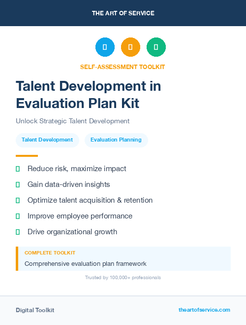 Talent Development in Evaluation Plan Kit