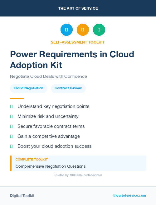 Power Requirements in Cloud Adoption Kit