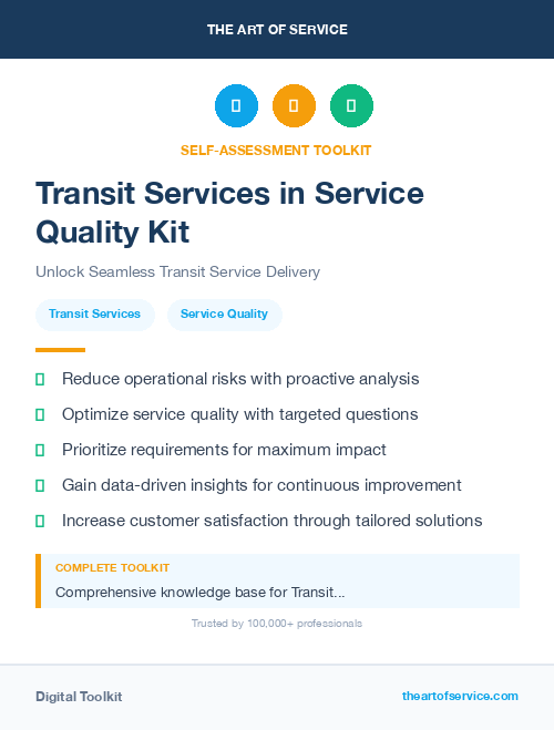 Transit Services in Service Quality Kit