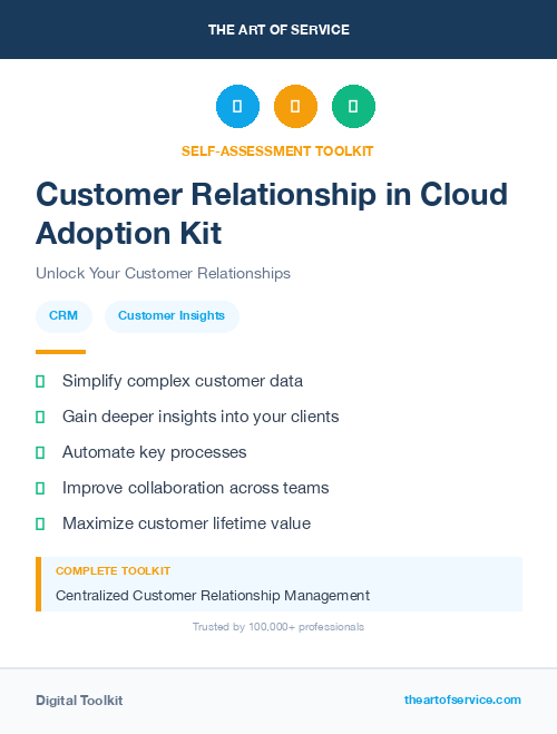 Customer Relationship in Cloud Adoption Kit