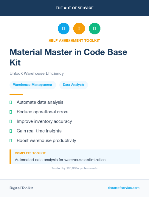 Material Master in Code Base Kit