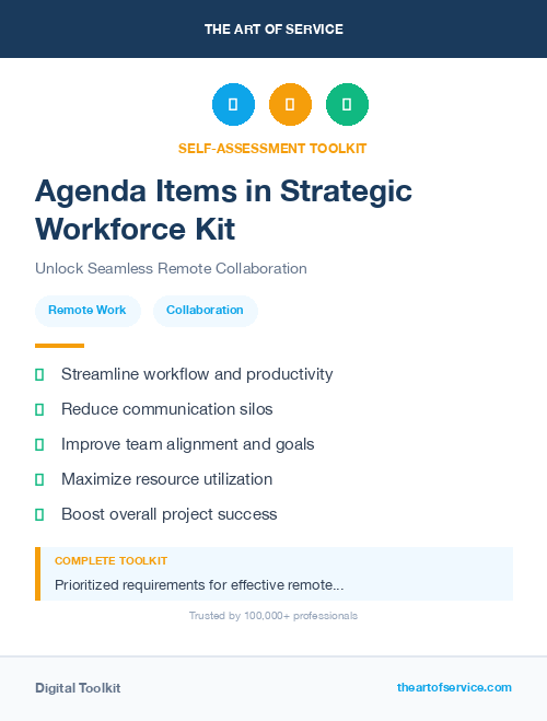 Agenda Items in Strategic Workforce Kit
