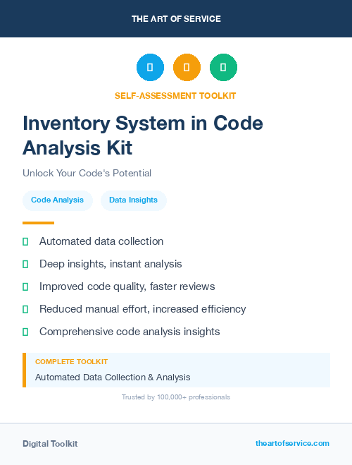 Inventory System in Code Analysis Kit