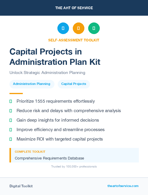 Capital Projects in Administration Plan Kit
