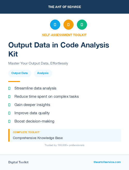 Output Data in Code Analysis Kit