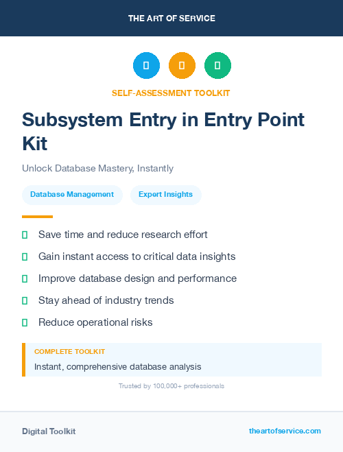 Subsystem Entry in Entry Point Kit