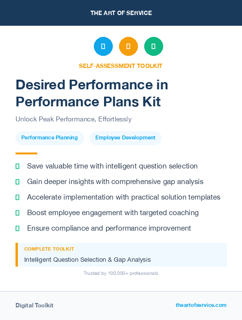 Desired Performance in Performance Plans Kit