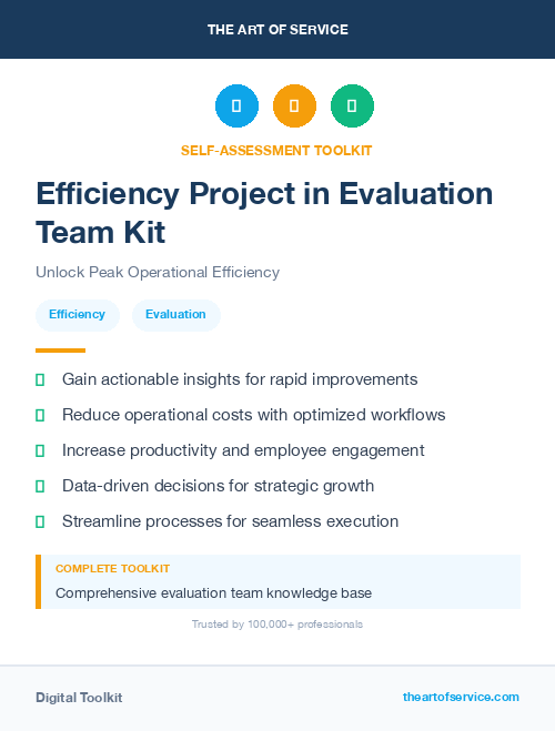 Efficiency Project in Evaluation Team Kit