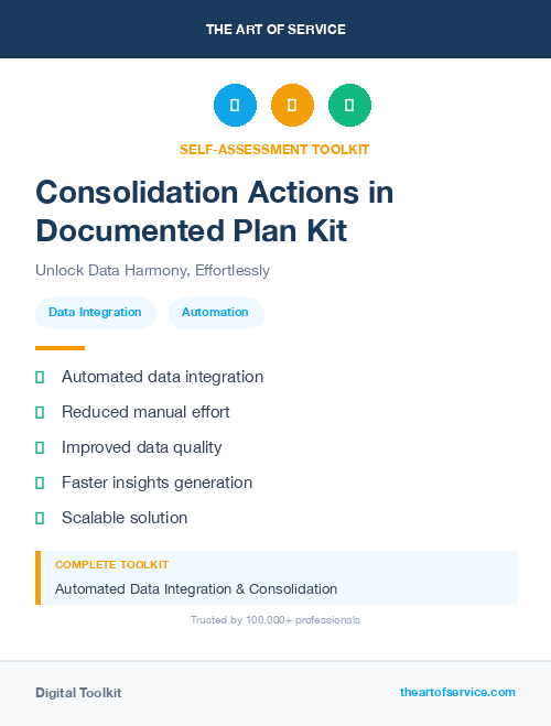 Consolidation Actions in Documented Plan Kit