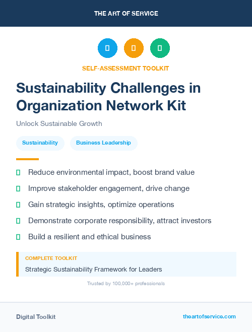 Sustainability Challenges in Organization Network Kit