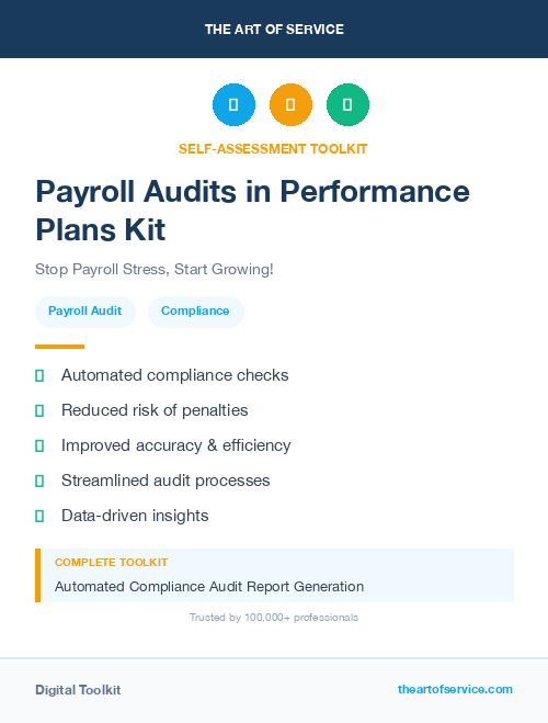 Payroll Audits in Performance Plans Kit
