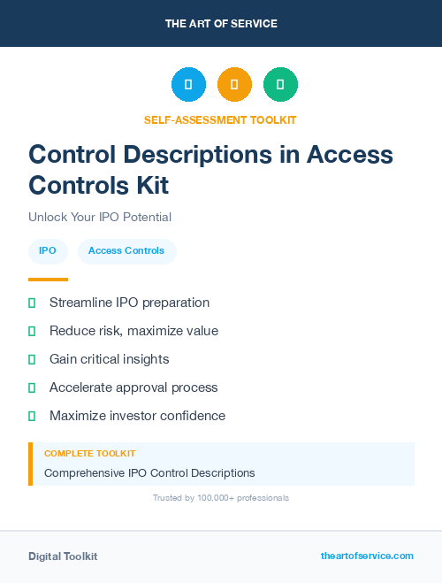 Control Descriptions in Access Controls Kit