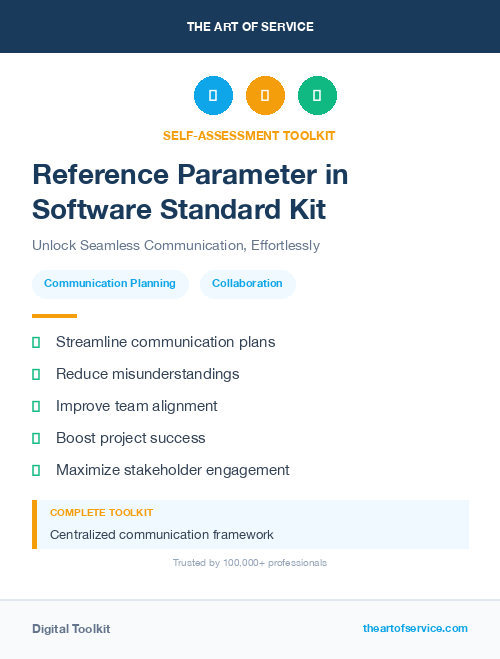 Reference Parameter in Software Standard Kit