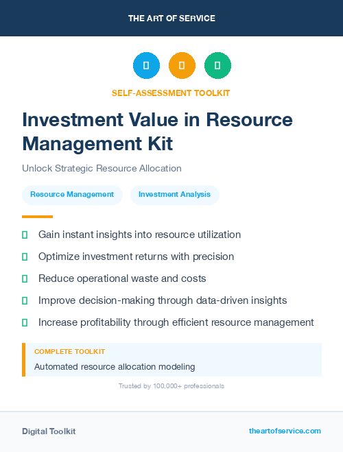 Investment Value in Resource Management Kit