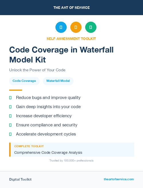 Code Coverage in Waterfall Model Kit