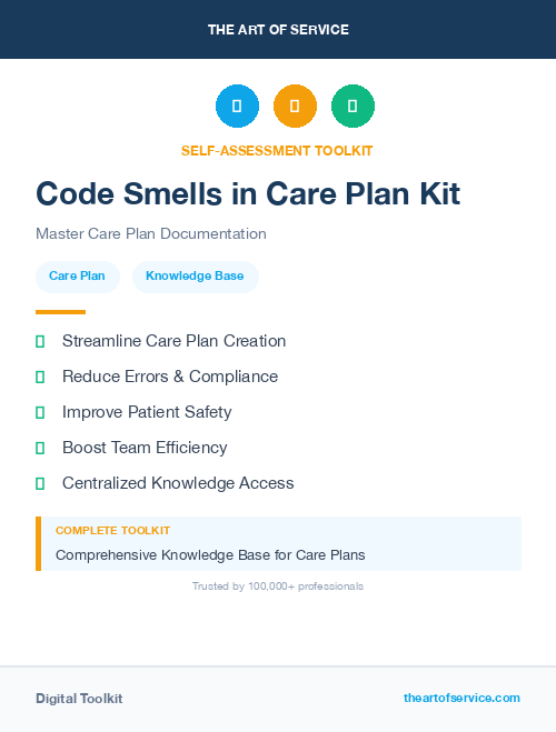 Code Smells in Care Plan Kit