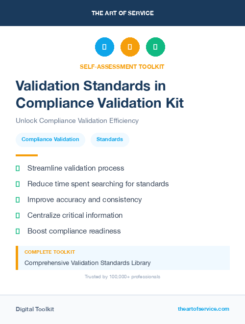 Validation Standards in Compliance Validation Kit