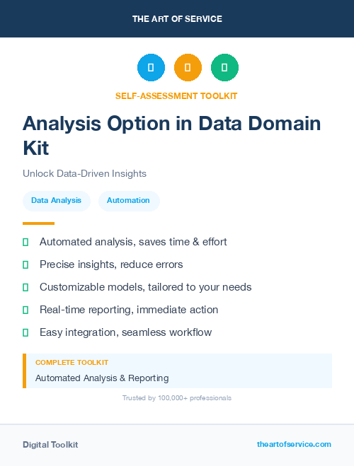 Analysis Option in Data Domain Kit