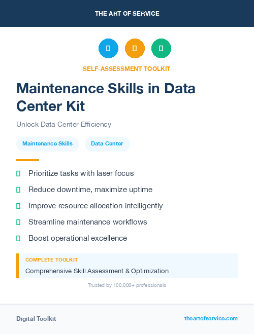 Maintenance Skills in Data Center Kit